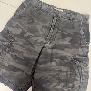 Foot Locker Cargo Shorts Mens 36 Grey Camo Good Ripstop Cotton Utility Pockets